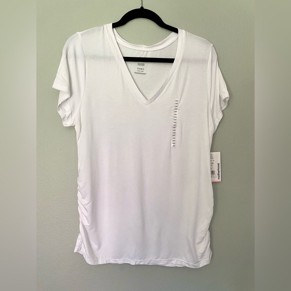 NWT white Motherhood Maternity v-neck shirt
